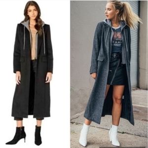 Avec Les Filles Hooded Maxi trench Coat